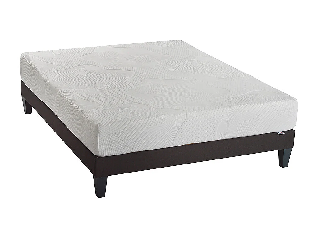 OLYMPE LITERIE | Ensemble OSLO 90x200 cm | Matelas Mémoire de forme + Sommier Bois