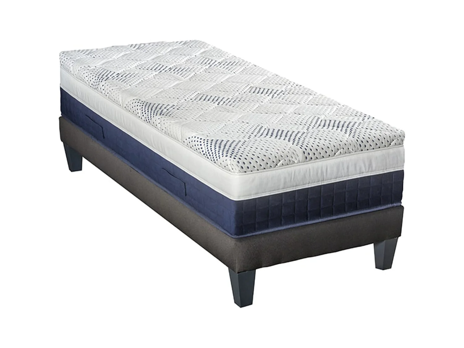 Ensemble matelas ferme 31cm à mémoire de forme et sommier en bois Castellane-90x200