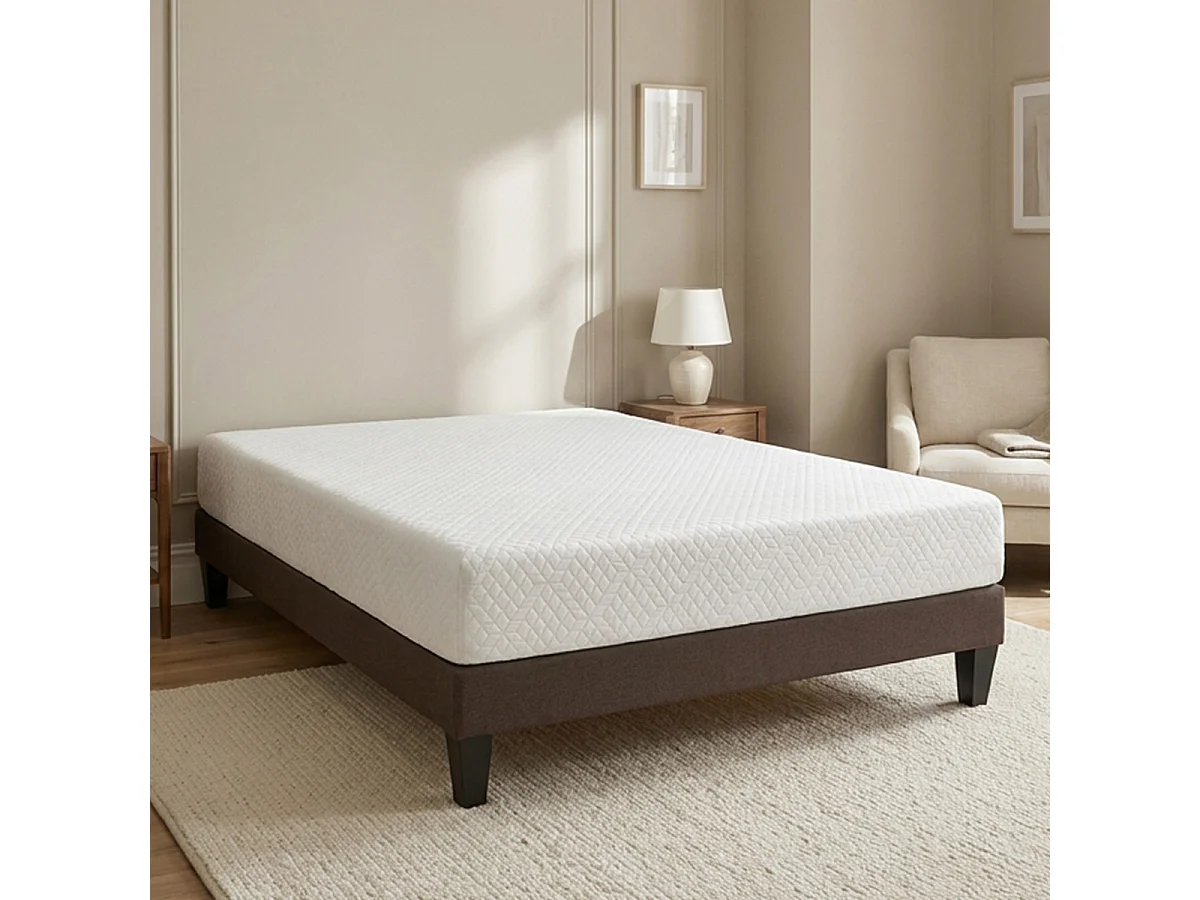 Ensemble Absolu 140x190 cm Matelas Mousse + Sommier Bois