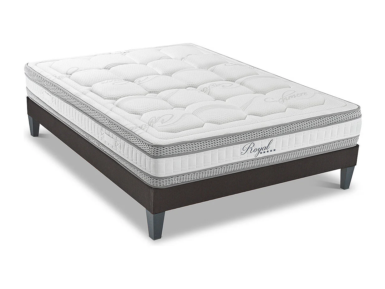 HYPSOM | Ensemble ROYAL 5* 90x190 cm | Matelas Mémoire de forme + Sommier Bois