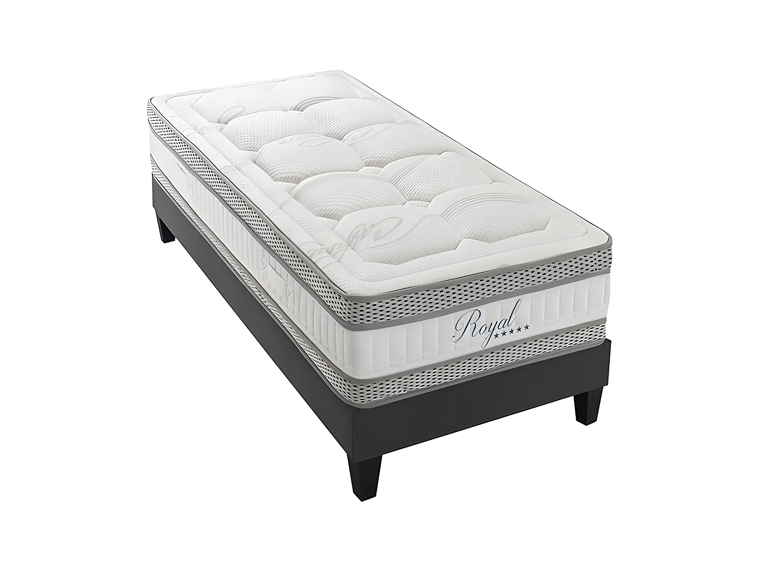 HYPSOM | Ensemble ROYAL 5* 90x190 cm | Matelas Mémoire de forme + Sommier Bois