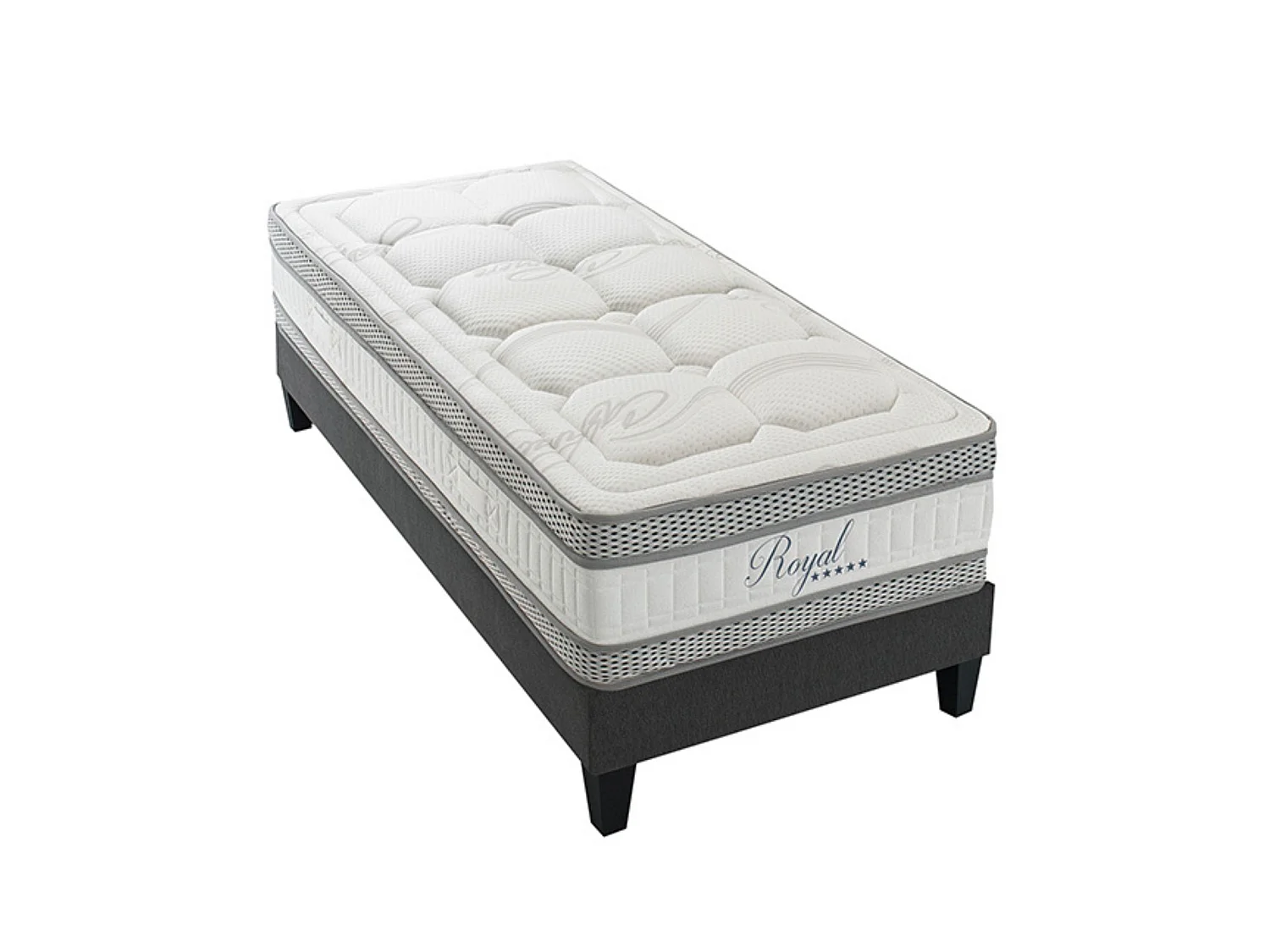 HYPSOM | Ensemble ROYAL 5* 90x190 cm | Matelas Mémoire de forme + Sommier Bois
