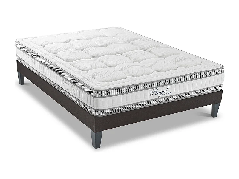 HYPSOM | Ensemble ROYAL 5* 90x190 cm | Matelas Mémoire de forme + Sommier Bois