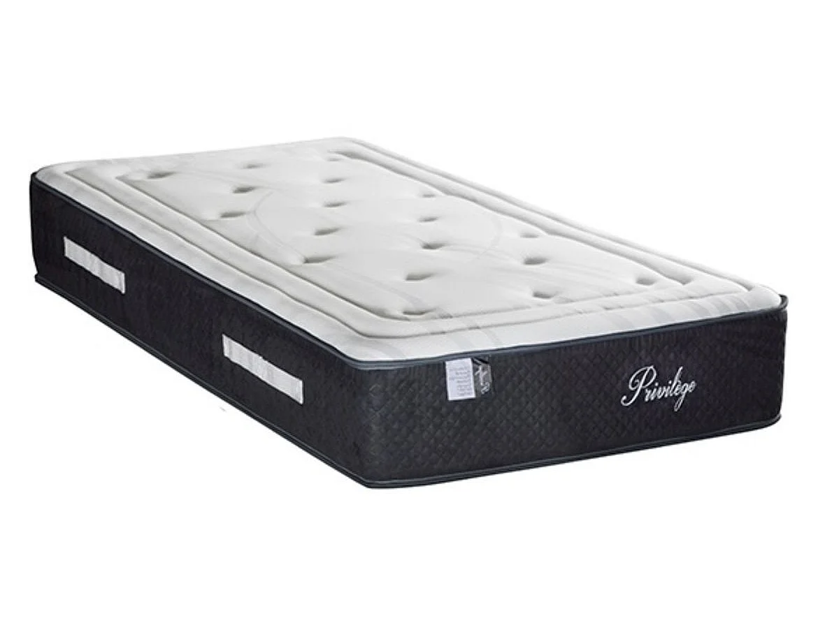 Ensemble matelas ferme 30cm à ressorts ensachés et sommier en bois Privilège-90x200