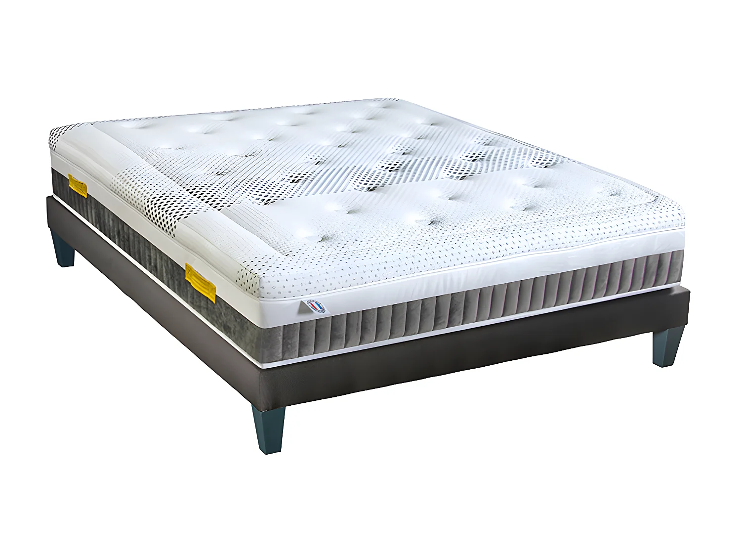 OLYMPE LITERIE | Ensemble DELPHES 180x200 cm | Matelas Mémoire de forme + Sommier Bois