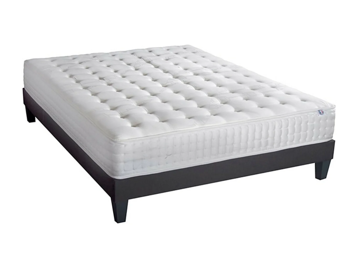 Ensemble matelas ferme 24cm à mémoire de forme et sommier en bois Châtelet-160x200