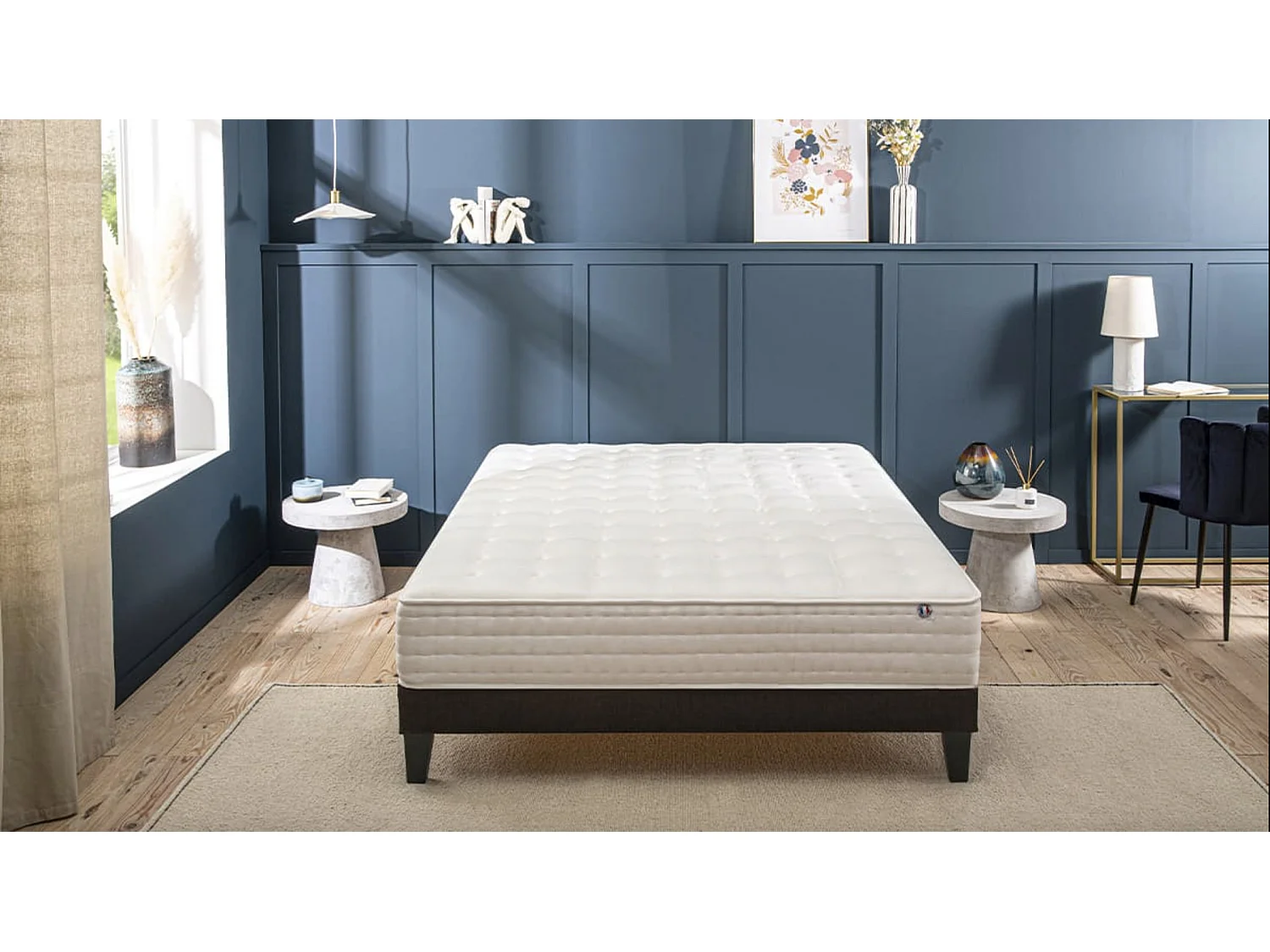 Ensemble matelas ferme 24cm à mémoire de forme et sommier en bois Châtelet-160x200