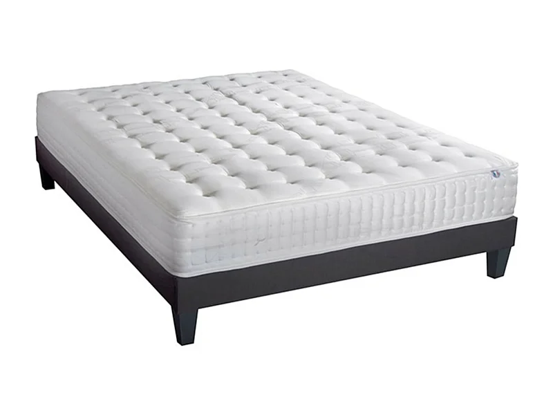 Ensemble matelas ferme 24cm à mémoire de forme et sommier en bois Châtelet-160x200