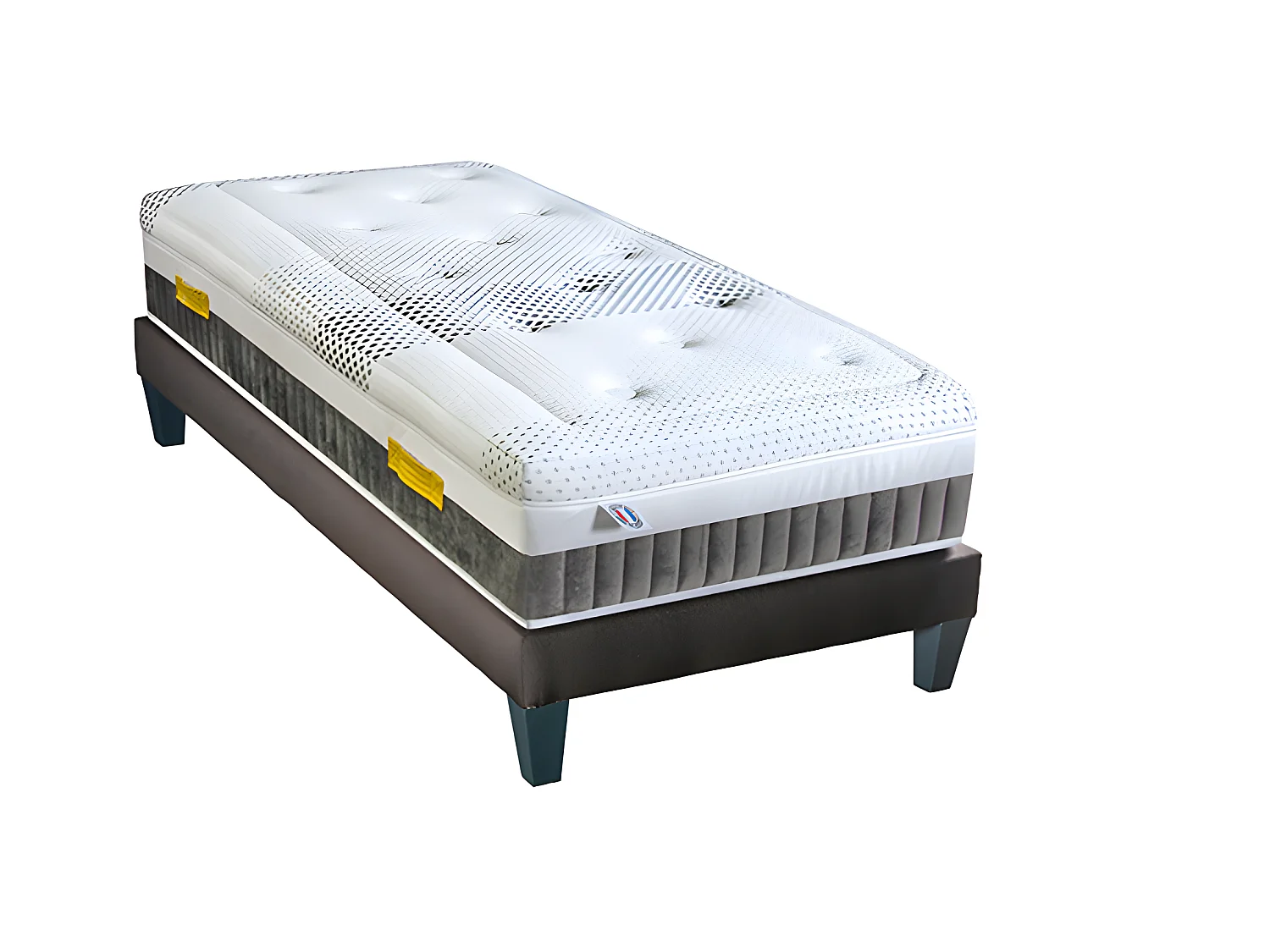 OLYMPE LITERIE | Ensemble DELPHES 90x200 cm | Matelas Mémoire de forme + Sommier Bois