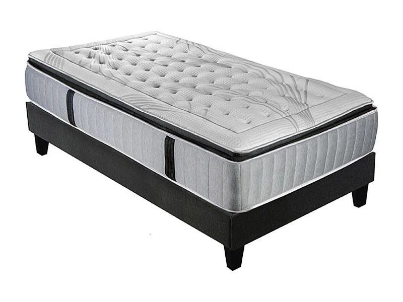 PHIGALIE - Matelas ressorts ensachés + sommier bois
