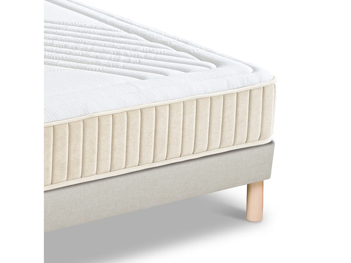 Ensemble Symphonie 2.0 90x190 cm Matelas Mousse + Sommier Bois