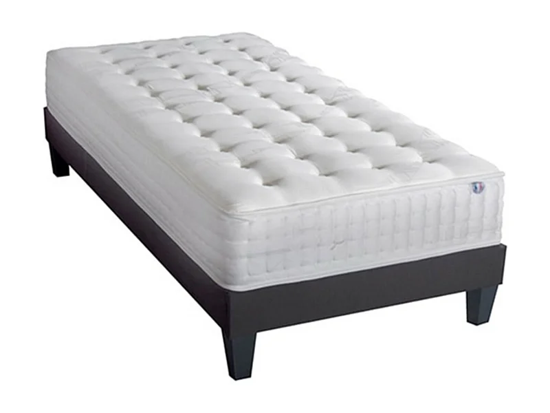 Ensemble matelas ferme 24cm à mémoire de forme et sommier en bois Châtelet-90x200