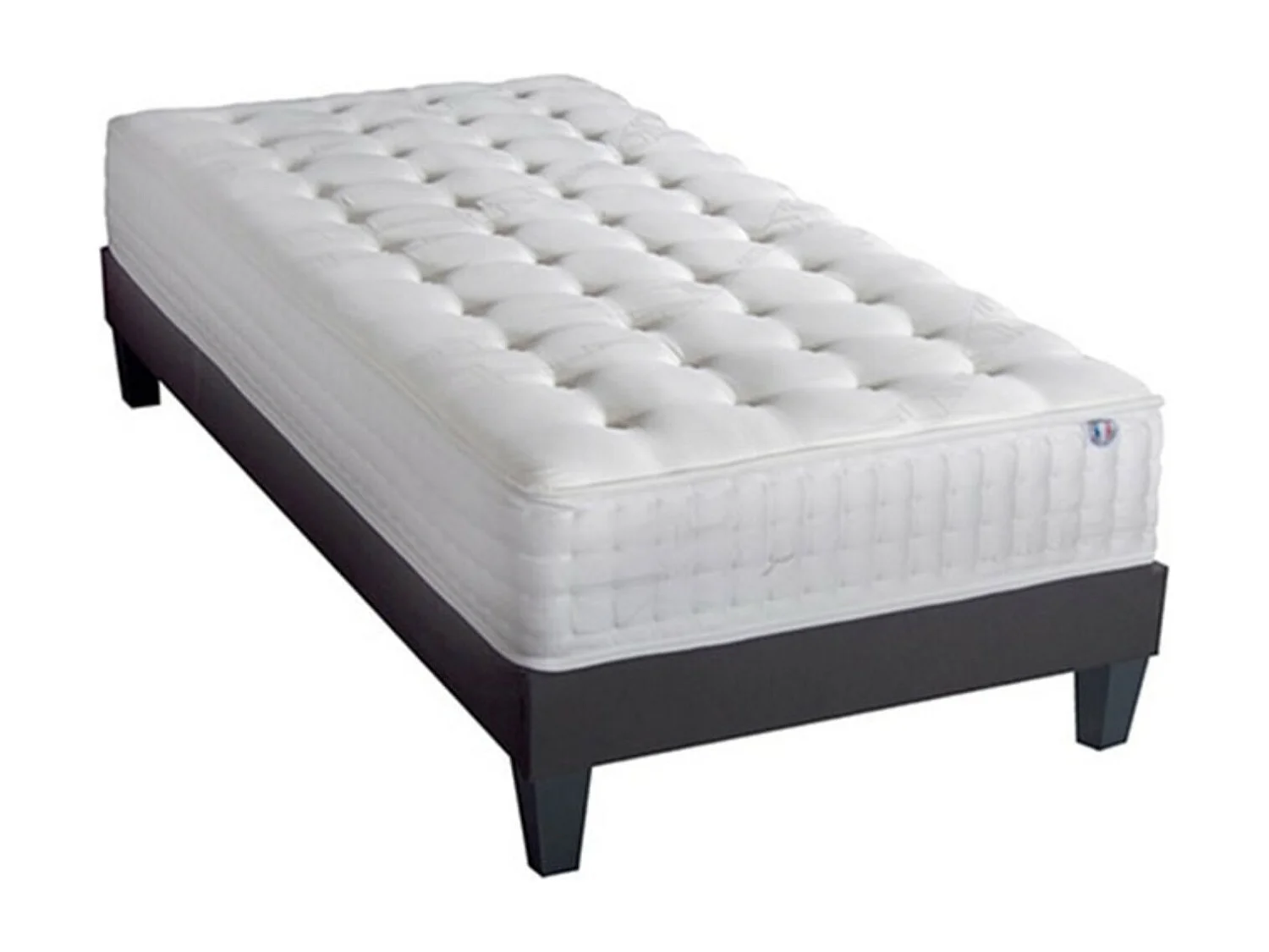Ensemble matelas ferme 24cm à mémoire de forme et sommier en bois Châtelet-90x200
