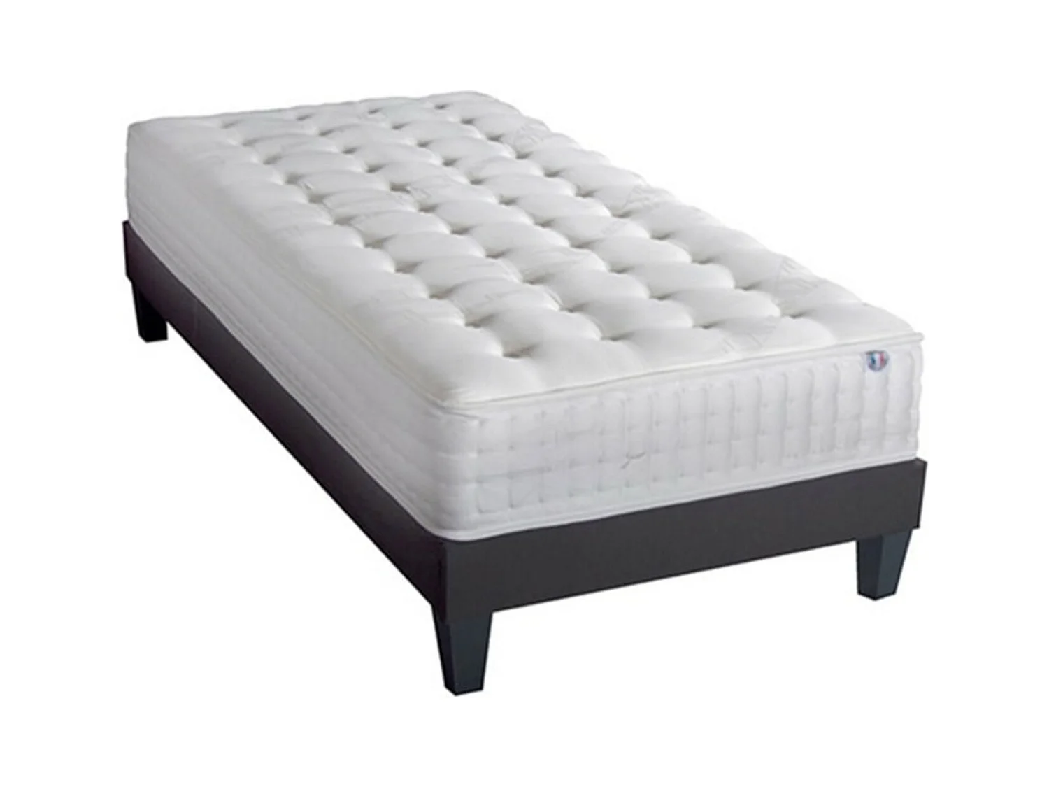 Ensemble matelas ferme 24cm à mémoire de forme et sommier en bois Châtelet-90x200