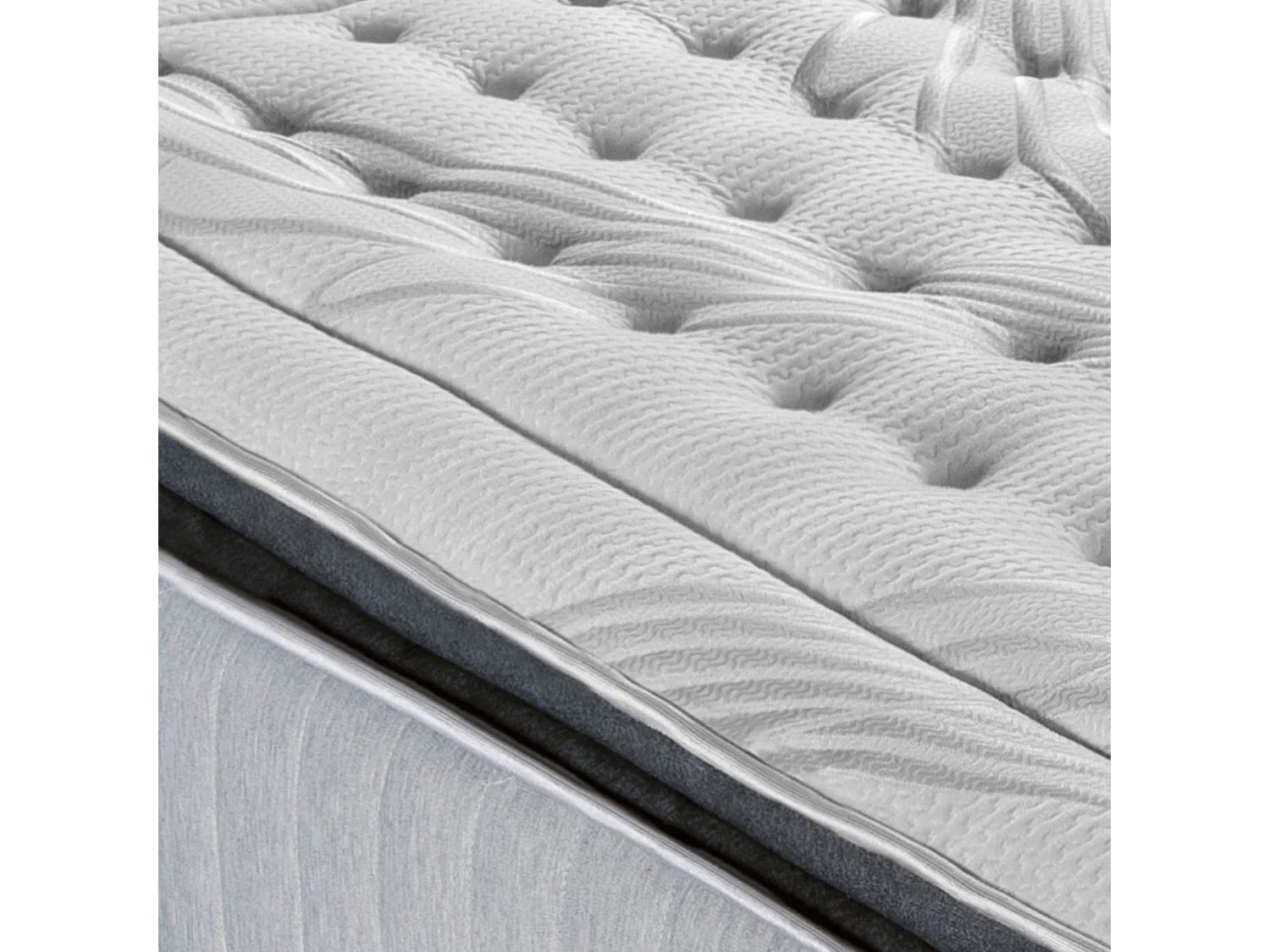 PHIGALIE - Matelas ressorts ensachés + sommier bois