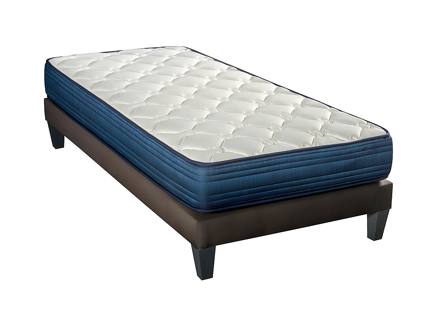 BELLECOUR LITERIE | Ensemble QUINCONCES 90x190 cm | Matelas Ressorts ensachés + Sommier Bois