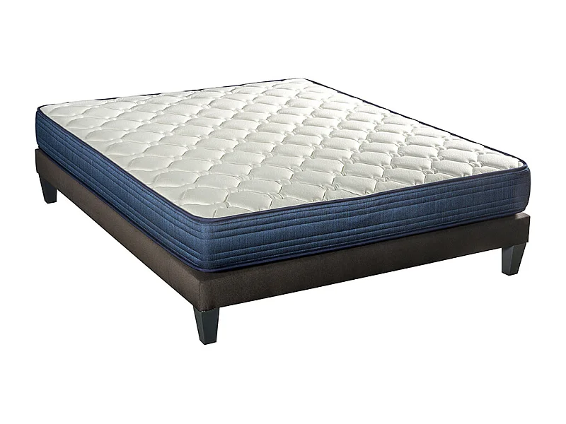 BELLECOUR LITERIE | Ensemble QUINCONCES 90x190 cm | Matelas Ressorts ensachés + Sommier Bois