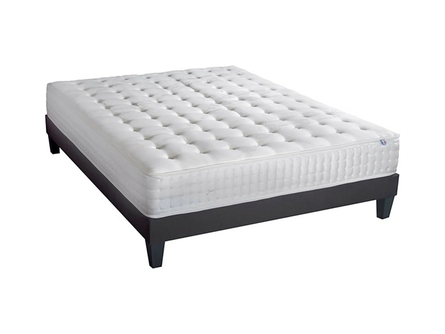 Ensemble matelas ferme 24cm à mémoire de forme et sommier en bois Châtelet-180x200