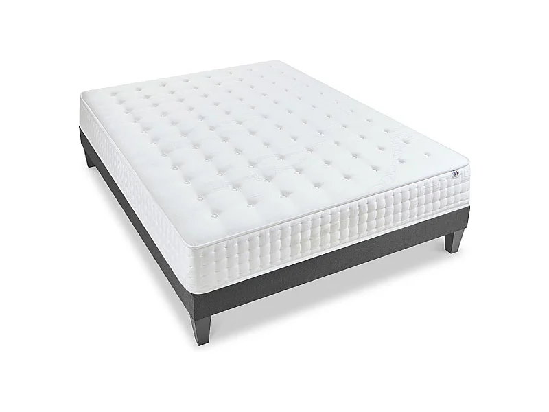 OLYMPE LITERIE | Ensemble APOLLON 140x200 cm | Matelas Mémoire de forme + Sommier Bois