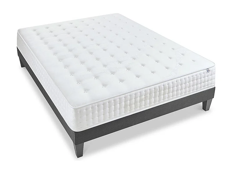OLYMPE LITERIE | Ensemble APOLLON 140x200 cm | Matelas Mémoire de forme + Sommier Bois