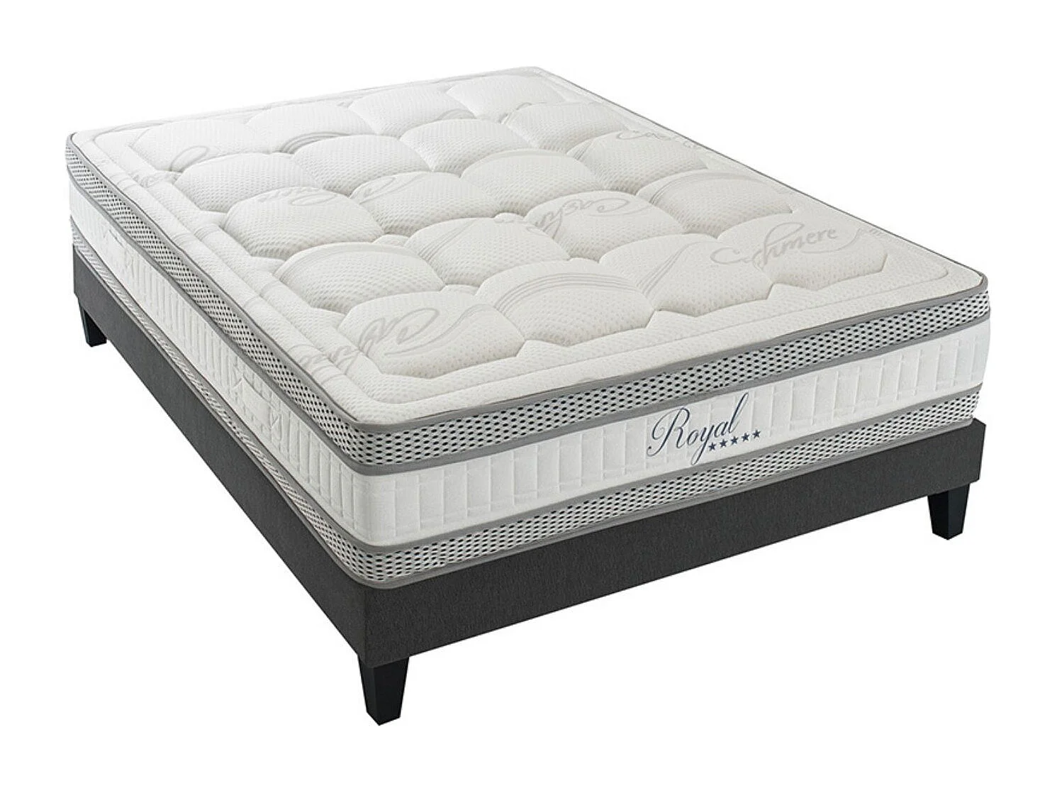 ROYAL 5* - Matelas mémoire de forme + sommier bois mi-ferme