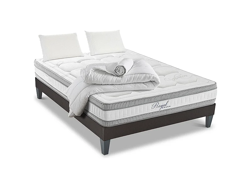 HYPSOM | Pack Prêt à dormir ROYAL 5* 90x190 cm | Matelas Mémoire de forme + Sommier + Accessoires