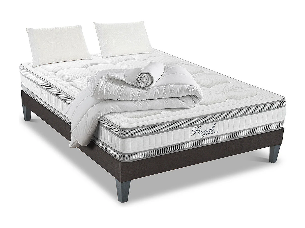 HYPSOM | Pack Prêt à dormir ROYAL 5* 90x190 cm | Matelas Mémoire de forme + Sommier + Accessoires