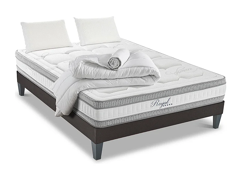 HYPSOM | Pack Prêt à dormir ROYAL 5* 90x190 cm | Matelas Mémoire de forme + Sommier + Accessoires