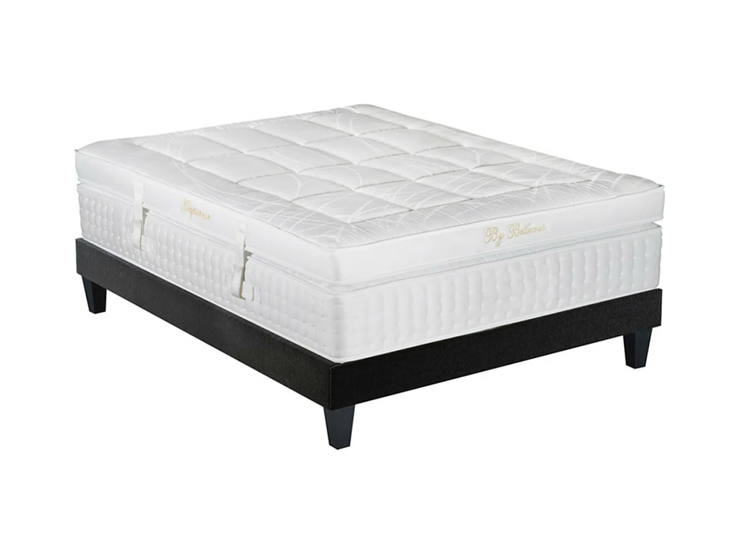 Ensemble hôtelier matelas ferme 33cm à mémoire de forme et sommier en bois Empereur-160x200