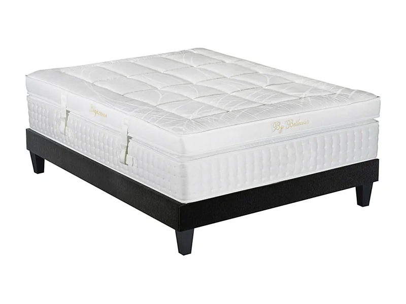 Ensemble hôtelier matelas ferme 33cm à mémoire de forme et sommier en bois Empereur-160x200