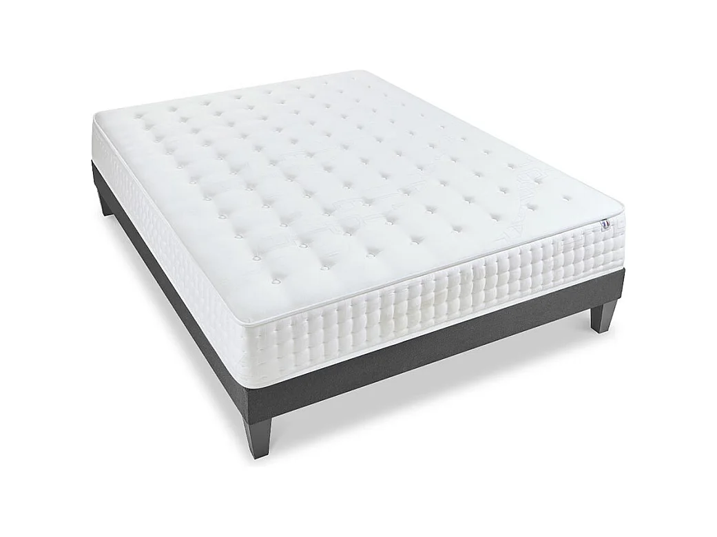 OLYMPE LITERIE | Ensemble APOLLON 180x200 cm | Matelas Mémoire de forme + Sommier Bois