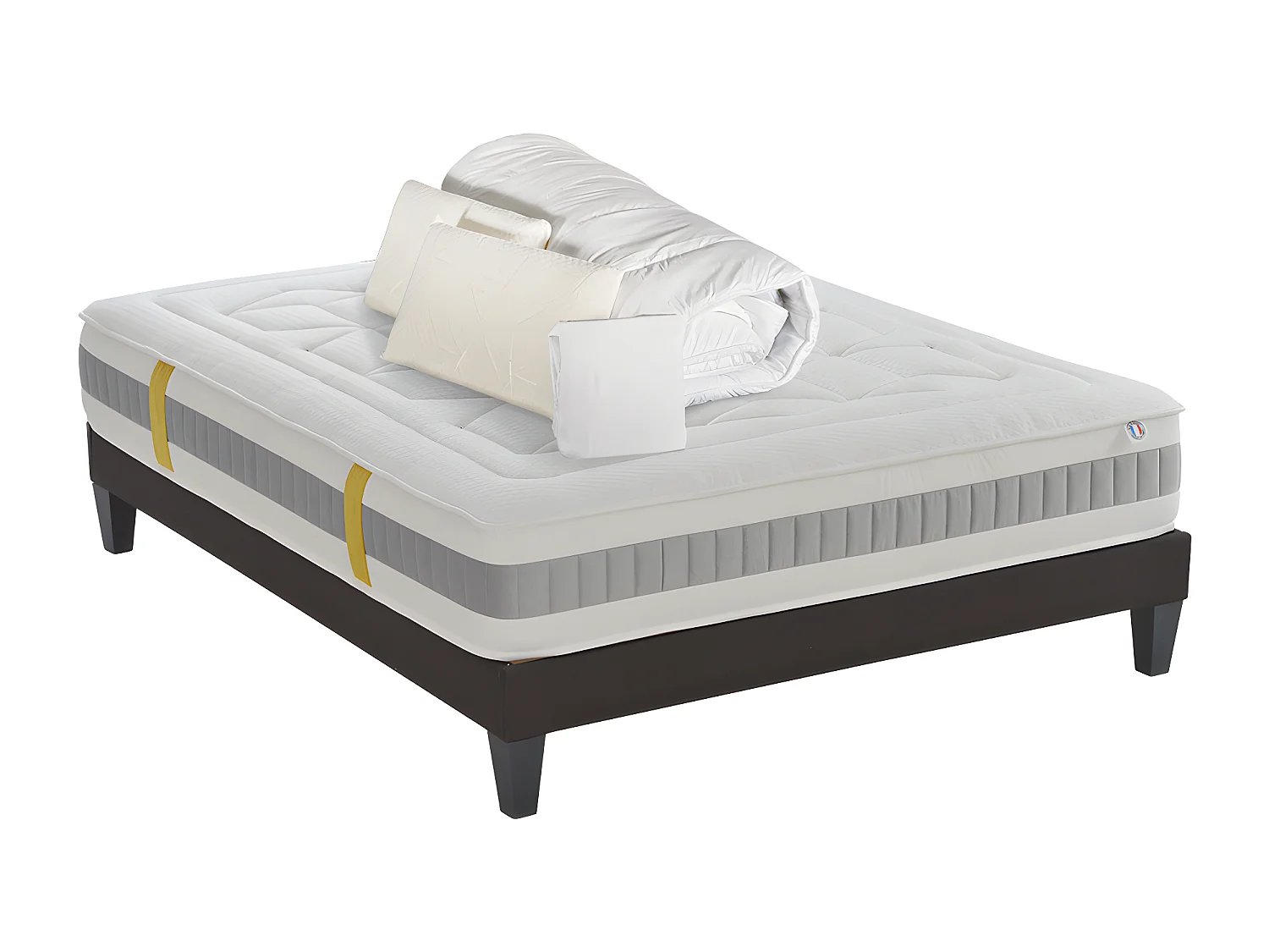 BELLECOUR LITERIE | Pack Prêt à dormir GRAND HOTEL 180x200 cm | Matelas Mémoire de forme + Sommier + Accessoires