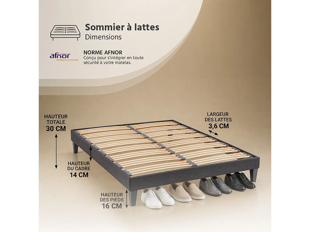 Ensemble Tivoli 90x190 cm Matelas Mousse + Sommier Bois