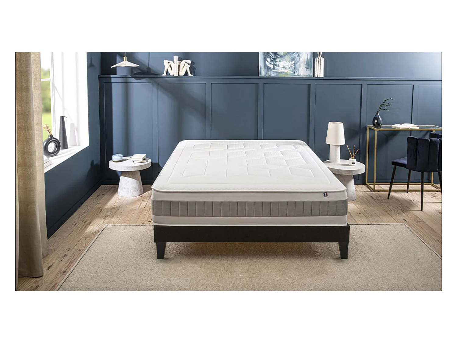 Ensemble matelas ferme 31cm à mémoire de forme et sommier en bois Grand Hôtel-180x200