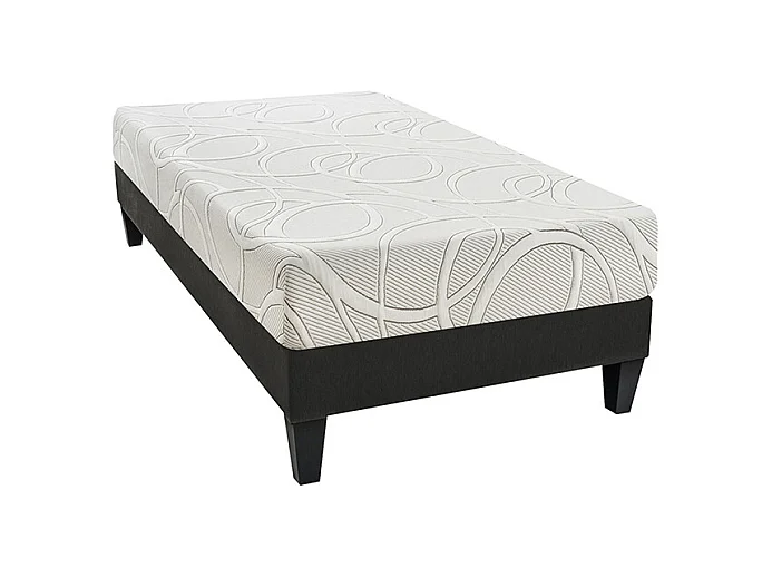 OLYMPE LITERIE | Ensemble EUPRAXIE 90x200 cm | Matelas Mémoire de forme + Sommier Bois