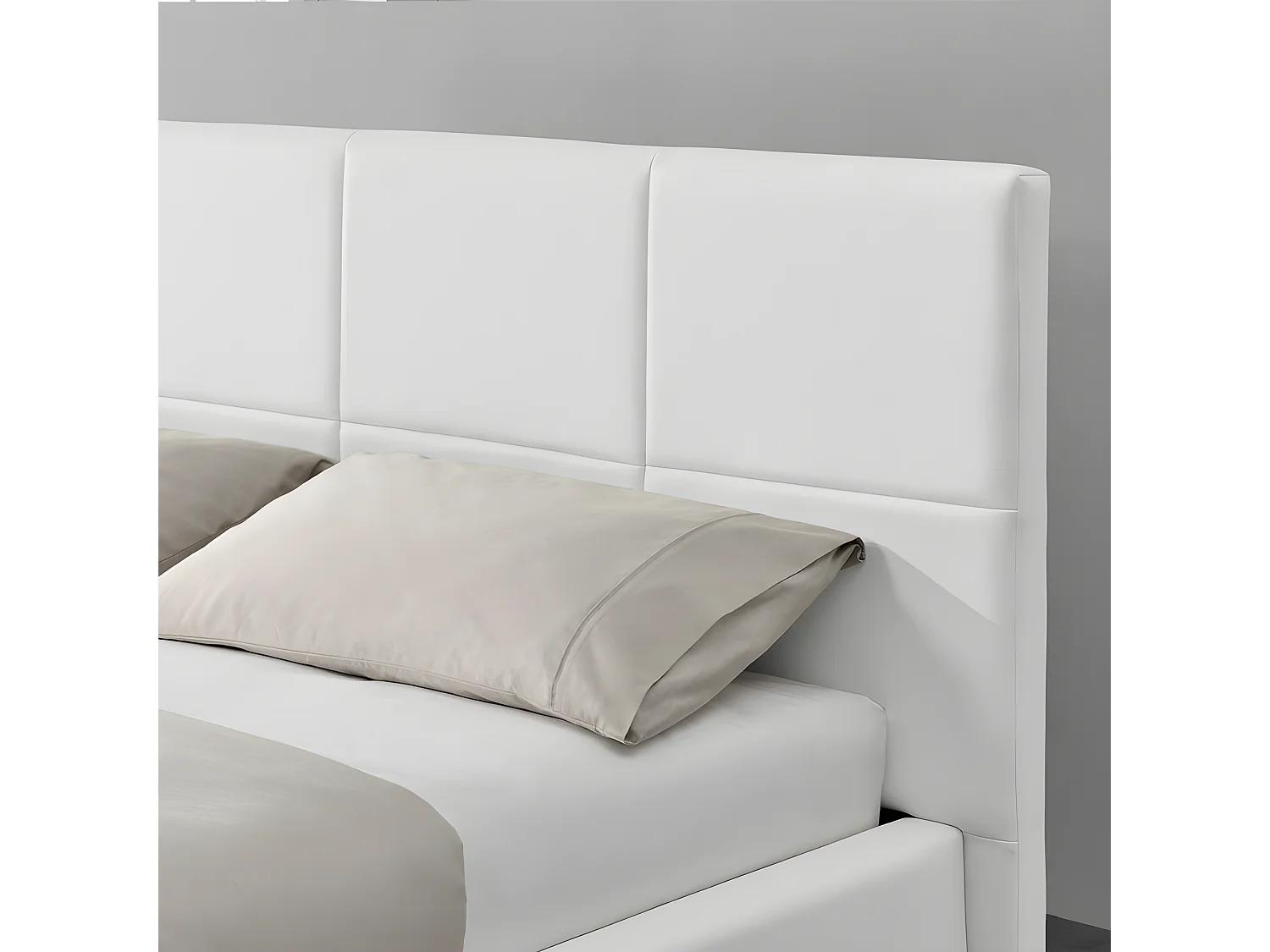 Lit Design Alexi Avec Sommier Et Coffre De Rangement - Couleurs - Blanc, Tailles - 140x190