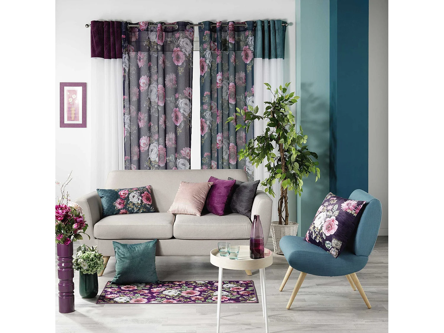 Coussin dehoussable 30x50cm Flowers