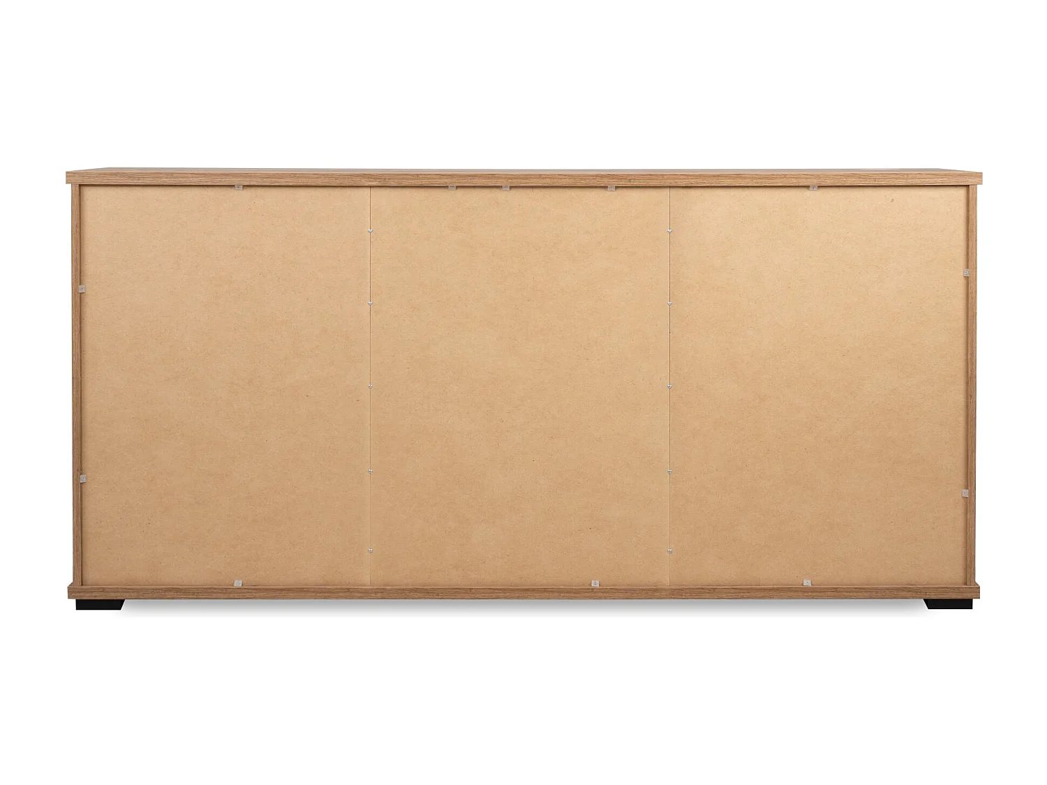 Buffet Manzano - Panneaux de particules - Chene Flagstaff - 2 portes coulissantes, 2 tiroirs, 1 niche - L 180 x H 87 x l 40 cm