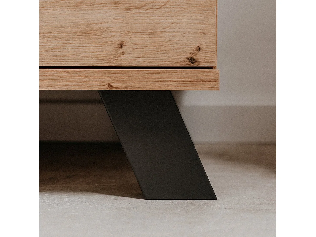 Vetrina 2 ante e 2 cassetti, rovere artigianale L92 cm - Lublino