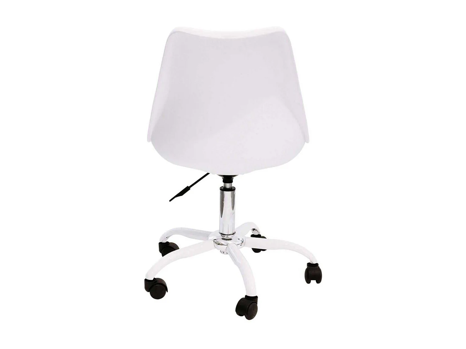 Chaise A Roulettes Kiruna Blanc - Lot De 2 Blanc, Noir, Argent