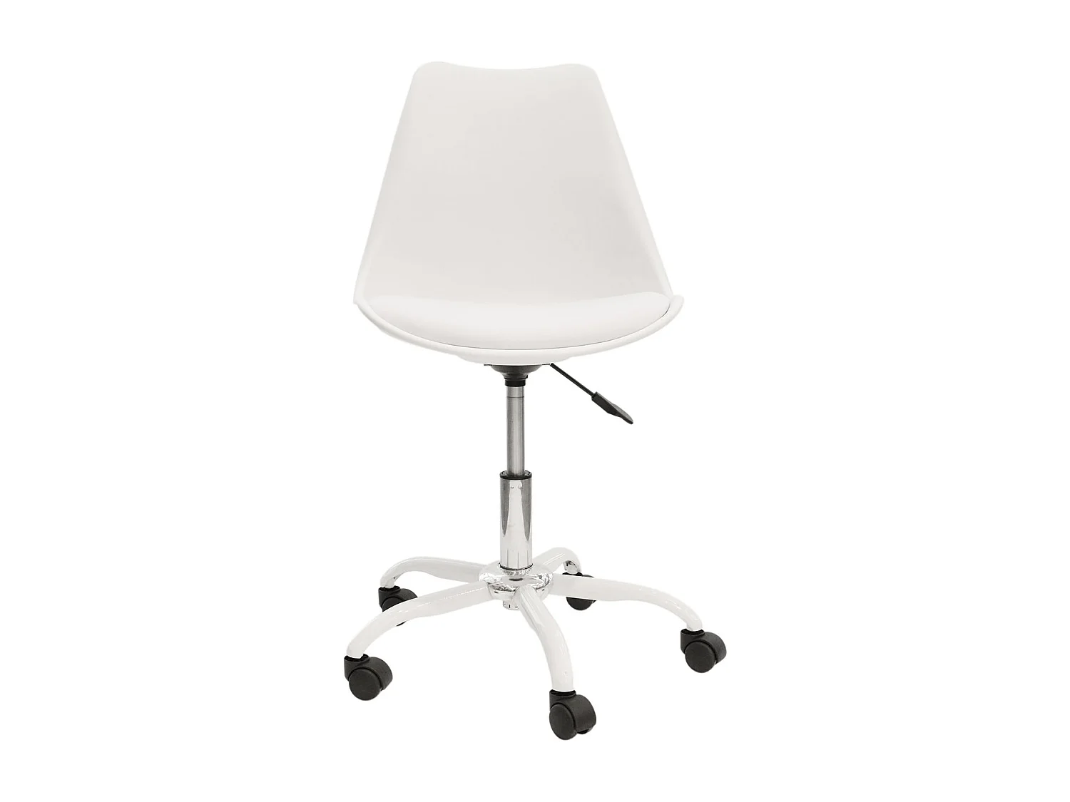 Chaise A Roulettes Kiruna Blanc - Lot De 2 Blanc, Noir, Argent