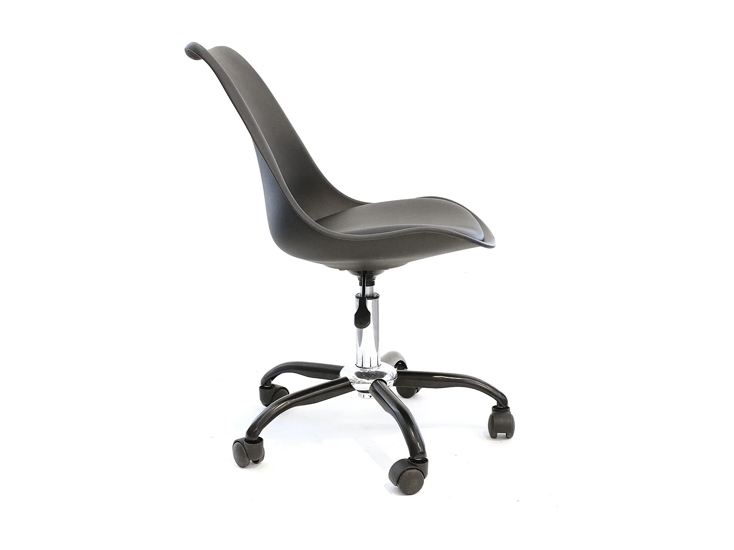 Chaise A Roulettes Kiruna Noir - Lot De 2 Noir, Argent