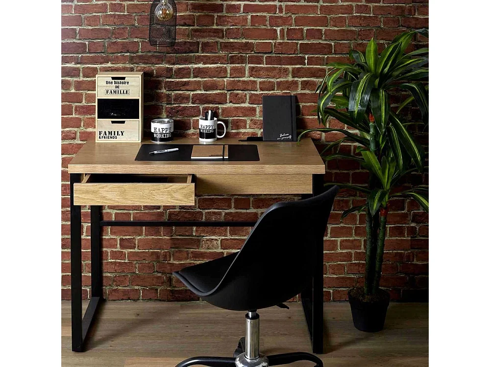 Chaise A Roulettes Kiruna Noir - Lot De 2 Noir, Argent