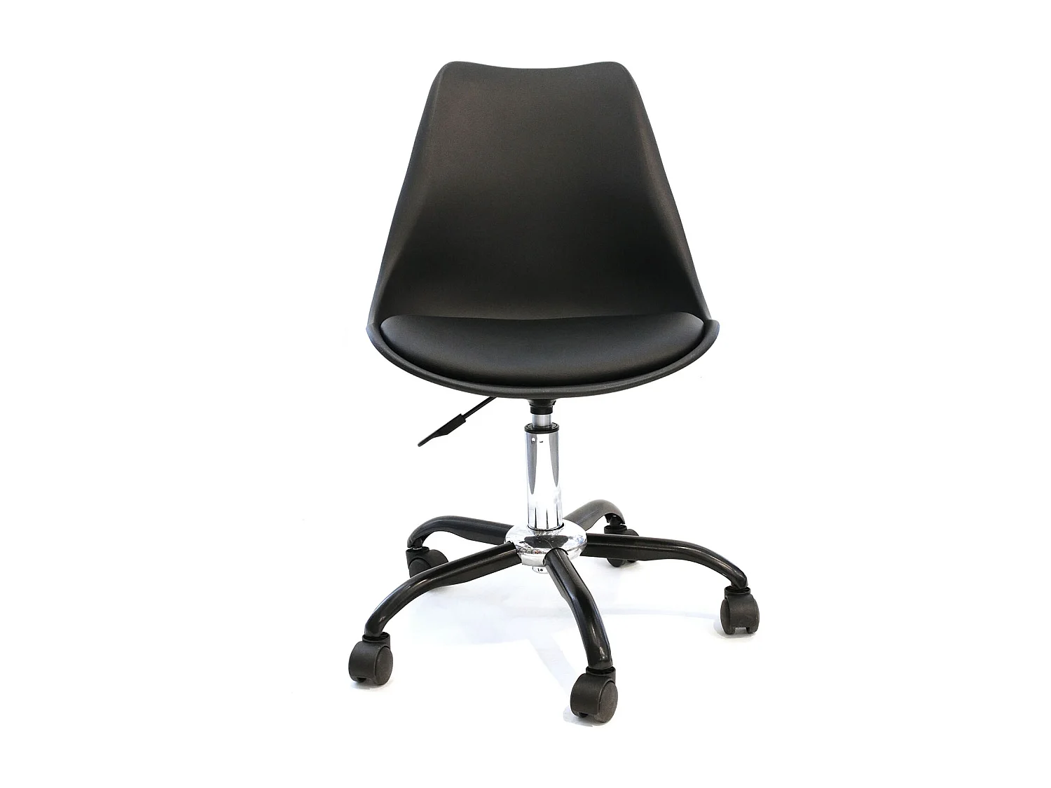 Chaise A Roulettes Kiruna Noir - Lot De 2 Noir, Argent