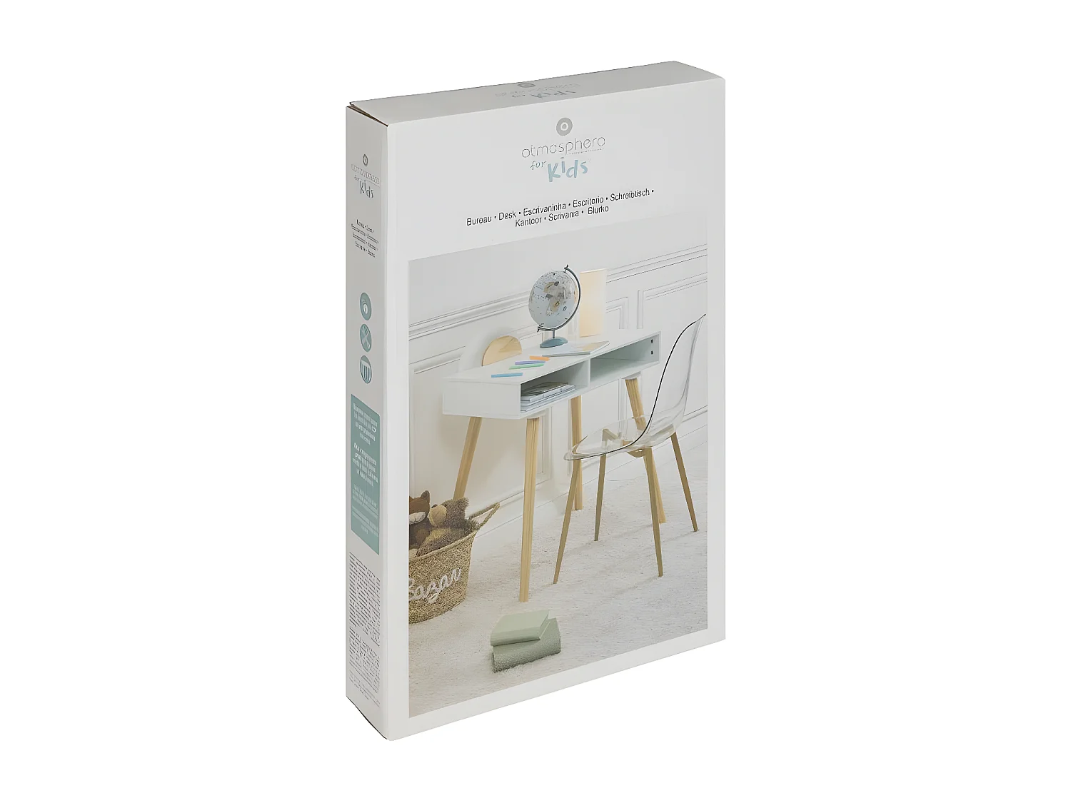 Bureau enfant primaire en Bois Blanc et Naturel H 87 cm