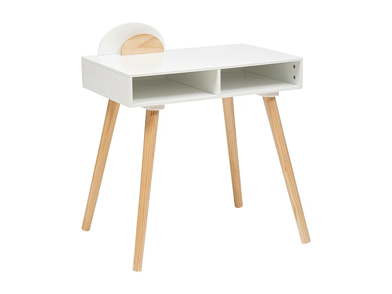 Bureau enfant primaire en Bois Blanc et Naturel H 87 cm