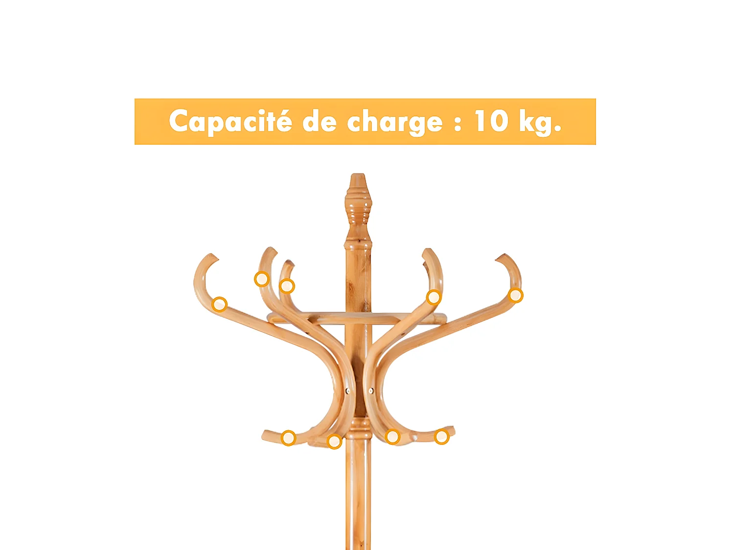 Porte-manteaux support de manteau chapeau parapluie bois neuf-brun 20_0000992