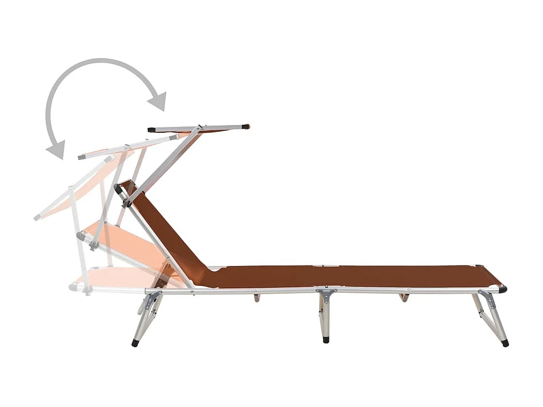 Lot de deux chaises aluminium marron 186 x 58 x 75 cm 02_0011960