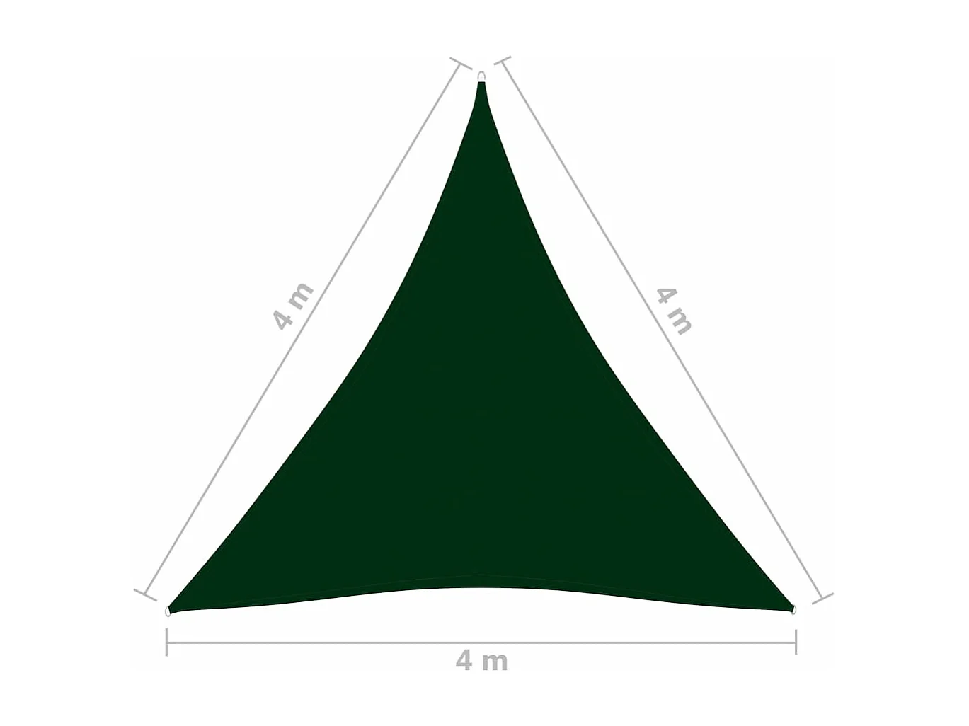 Parasol vela de sombra triangular de tela Oxford 4 x 4 x 4 m verde oscuro 02_0009872