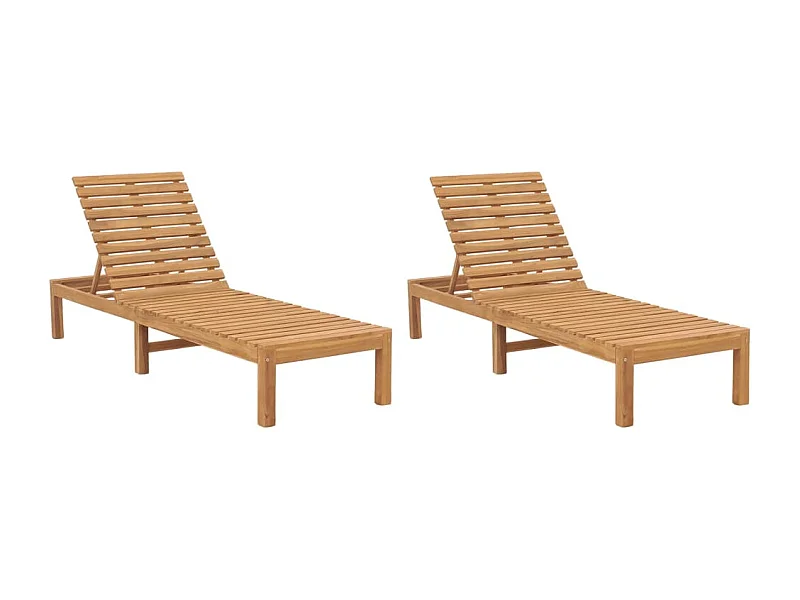 Conjunto de 2 tumbonas tumbona cama de jardín terraza muebles de exterior madera maciza de teca 02_0012142